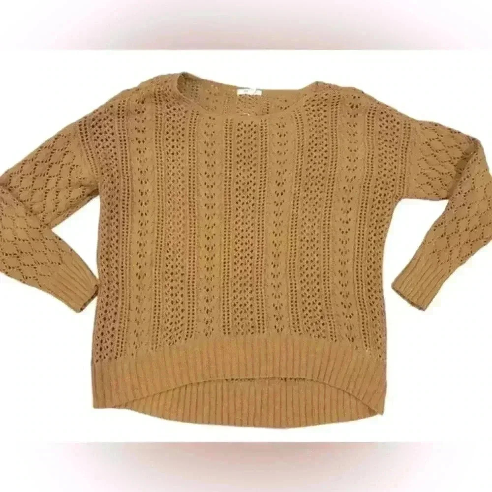 Maurice’s Crew Neck Oversized Mustard Yellow Fall Sweater Women’s Size Small - Picture 1 of 5